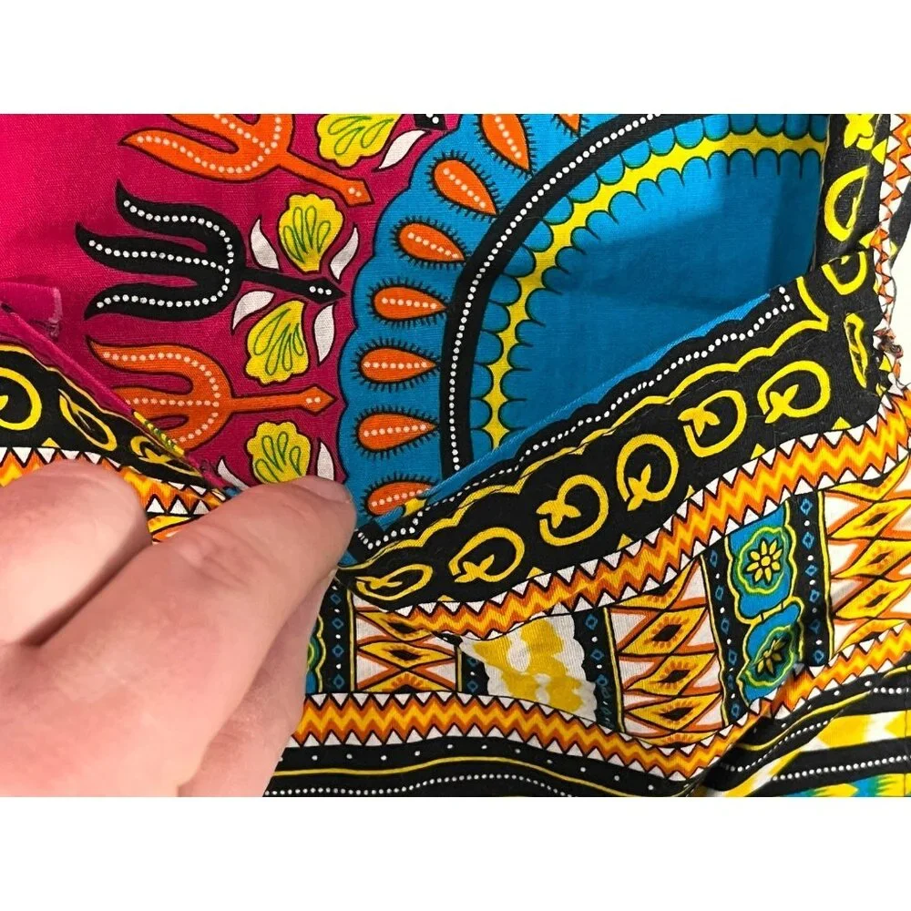 KlukKool Dashiki Shirt Mens XL African Tribal Print Short Sleeve Tunic - Picture 8 of 13